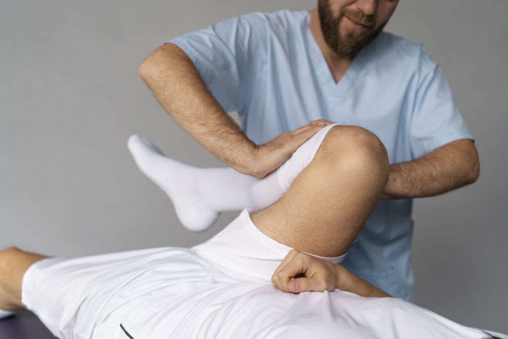 Physiotherapy vs surgery for knee pain comparison illustration