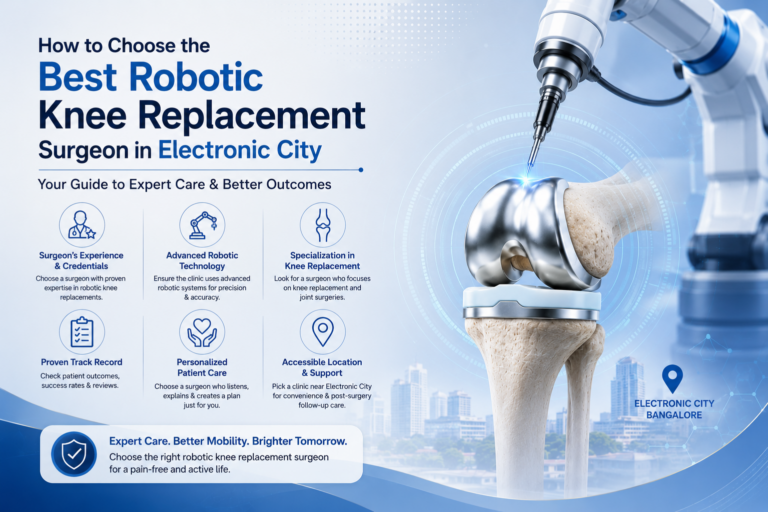 Robotic knee replacement surgeon in Electronic City