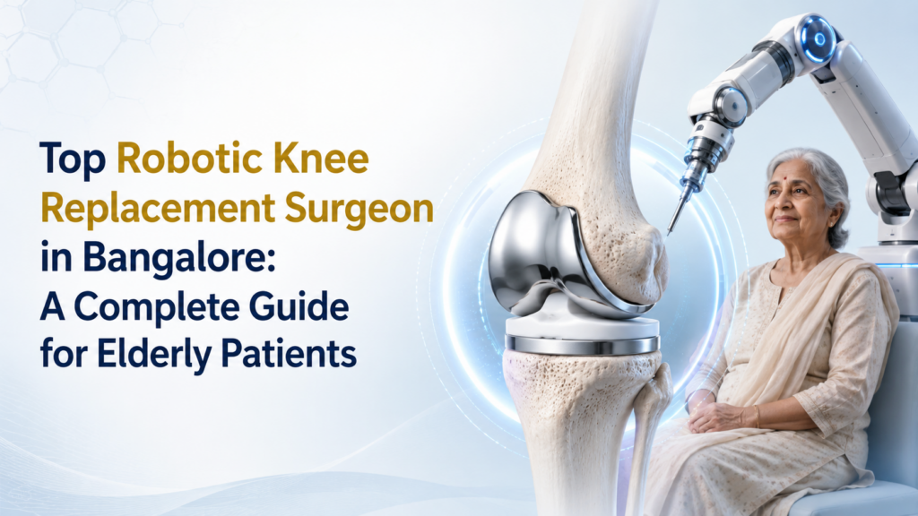 Robotic knee replacement surgery explained for elderly patients in Bangalore.